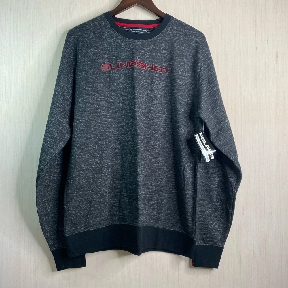 NWT Polaris Slingshot Men's Crewneck Pullover Sweatshirt Grey/Black Large